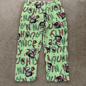 Betty Boop Nice and Naughty Green Holiday Pajama Pants Size L